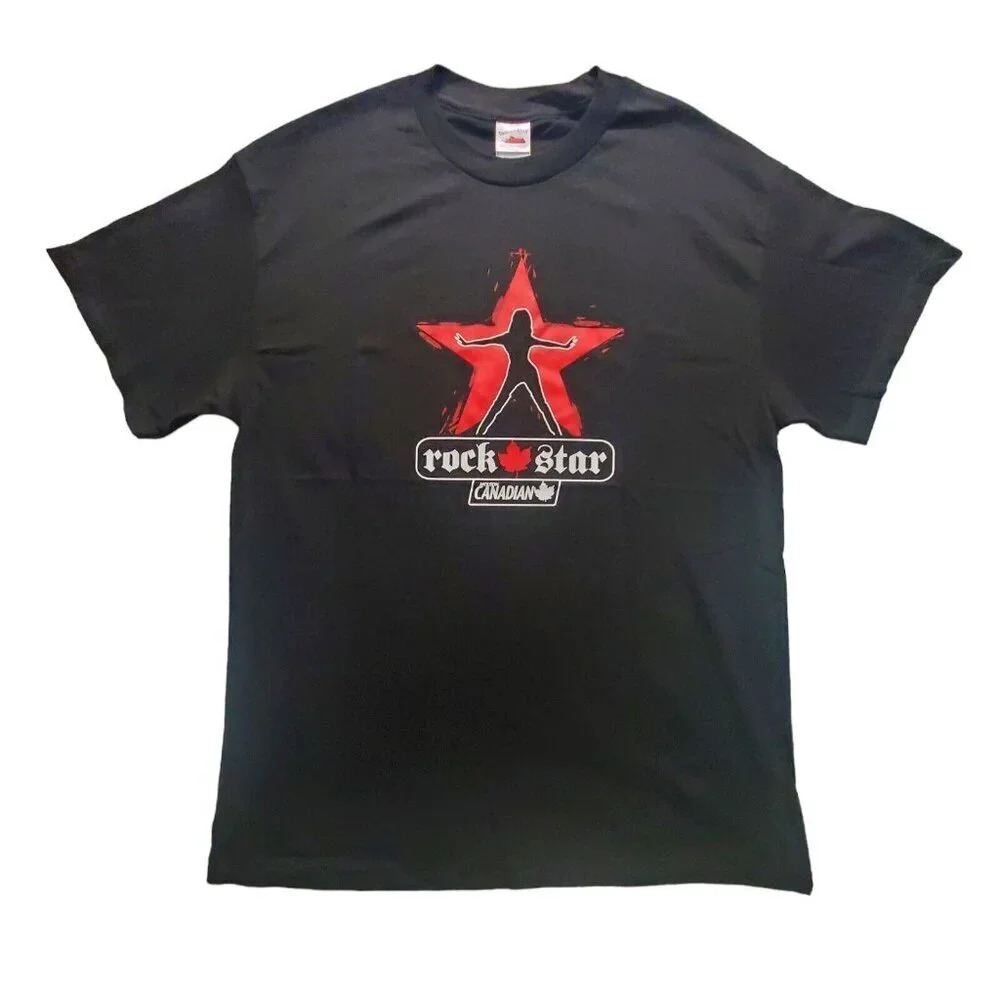 Molson Canadian Rock Star T Shirt Mens Size Large Black Graphic Tee